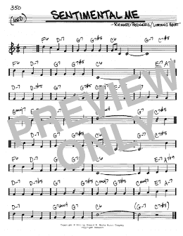 page one of Sentimental Me (Real Book – Melody & Chords – C Instruments)