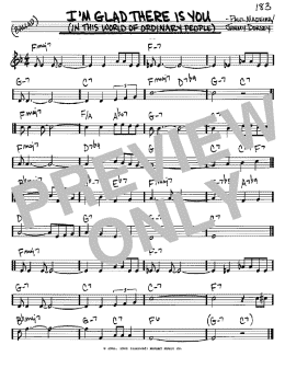 page one of I'm Glad There Is You (In This World Of Ordinary People) (Real Book – Melody & Chords – C Instruments)