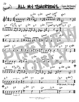 page one of All My Tomorrows (Real Book – Melody & Chords – C Instruments)