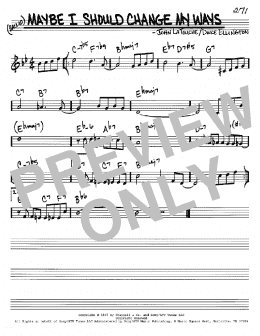 page one of Maybe I Should Change My Ways (Real Book – Melody & Chords – C Instruments)