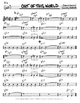page one of Out Of This World (Real Book – Melody & Chords – C Instruments)