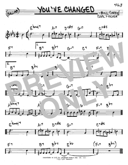 page one of You've Changed (Real Book – Melody & Chords – C Instruments)
