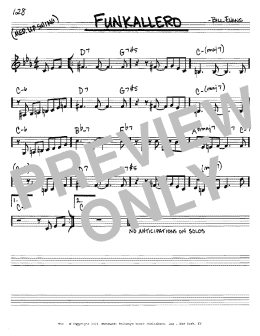 page one of Funkallero (Real Book – Melody & Chords – C Instruments)