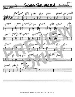 page one of Song For Helen (Real Book – Melody & Chords – C Instruments)