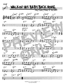 page one of Walkin' My Baby Back Home (Real Book – Melody & Chords – C Instruments)