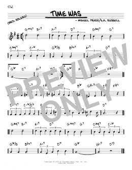page one of Time Was (Real Book – Melody & Chords – C Instruments)