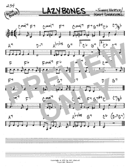 page one of Lazybones (Real Book – Melody & Chords – C Instruments)