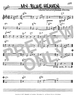 page one of My Blue Heaven (Real Book – Melody & Chords – C Instruments)