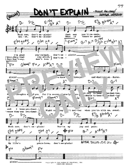 page one of Don't Explain (Real Book – Melody, Lyrics & Chords)