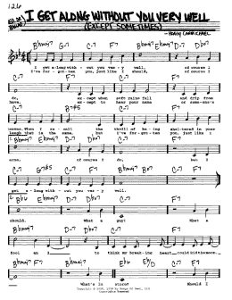 page one of I Get Along Without You Very Well (Except Sometimes) (Real Book – Melody, Lyrics & Chords)