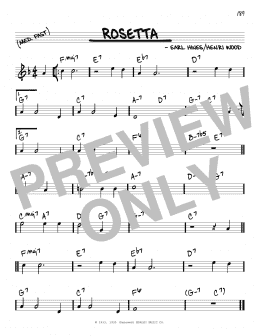 page one of Rosetta (Real Book – Melody & Chords – C Instruments)