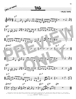 page one of Dig (Real Book – Melody & Chords – C Instruments)