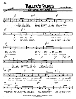 page one of Billie's Blues (I Love My Man) (Real Book – Melody, Lyrics & Chords)