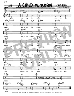 page one of A Child Is Born (Real Book – Melody, Lyrics & Chords)