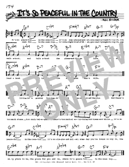page one of It's So Peaceful In The Country (Real Book – Melody, Lyrics & Chords)