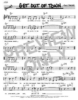 page one of Get Out Of Town (Real Book – Melody, Lyrics & Chords)