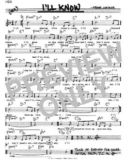 page one of I'll Know (Real Book – Melody, Lyrics & Chords)