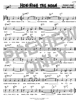 page one of How High The Moon (Real Book – Melody, Lyrics & Chords)