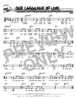 page one of Our Language Of Love (Real Book – Melody, Lyrics & Chords)