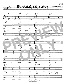 page one of Russian Lullaby (Real Book – Melody, Lyrics & Chords)
