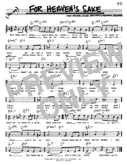 page one of For Heaven's Sake (Real Book – Melody, Lyrics & Chords)