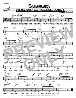 page one of Songbird (Thank You For Your Lovely Song) (Real Book – Melody, Lyrics & Chords)