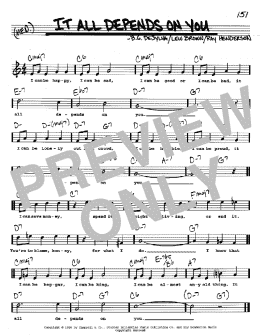 page one of It All Depends On You (Real Book – Melody, Lyrics & Chords)