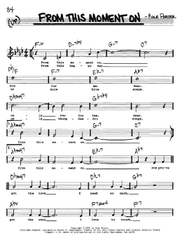 page one of From This Moment On (from Kiss Me, Kate) (Real Book – Melody, Lyrics & Chords)