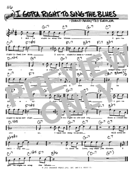 page one of I Gotta Right To Sing The Blues (Real Book – Melody, Lyrics & Chords)
