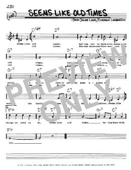 page one of Seems Like Old Times (Real Book – Melody, Lyrics & Chords)
