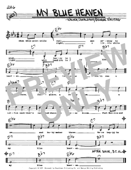 page one of My Blue Heaven (Real Book – Melody, Lyrics & Chords)