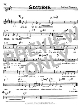 page one of Goodbye (Real Book – Melody, Lyrics & Chords)