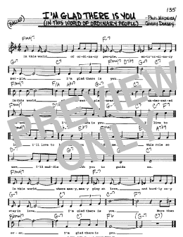 page one of I'm Glad There Is You (In This World Of Ordinary People) (Real Book – Melody, Lyrics & Chords)