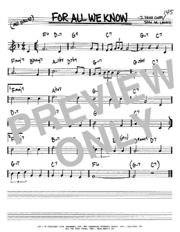 page one of For All We Know (Real Book – Melody & Chords – Bb Instruments)