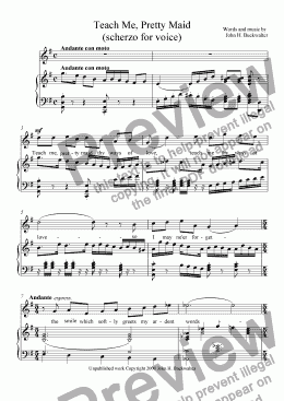 page one of Teach Me, Pretty Maid(Vocal Solo)
