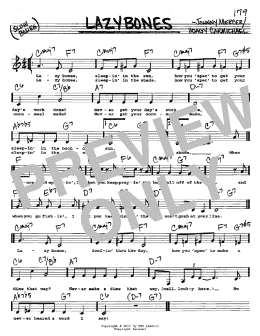 page one of Lazybones (Real Book – Melody, Lyrics & Chords)