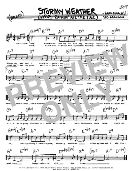 page one of Stormy Weather (Keeps Rainin' All The Time) (Real Book – Melody, Lyrics & Chords)