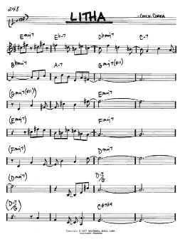 page one of Litha (Real Book – Melody & Chords – Bb Instruments)