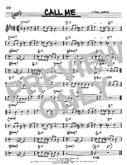 page one of Call Me (Real Book – Melody & Chords – Bb Instruments)