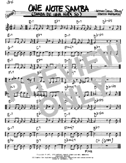 page one of One Note Samba (Samba De Uma Nota So) (Real Book – Melody & Chords – Bb Instruments)