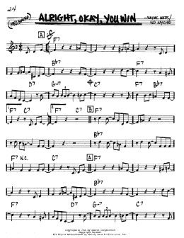 page one of Alright, Okay, You Win (Real Book – Melody & Chords – Bb Instruments)