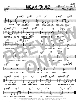 page one of Mean To Me (from Love Me Or Leave Me) (Real Book – Melody, Lyrics & Chords)