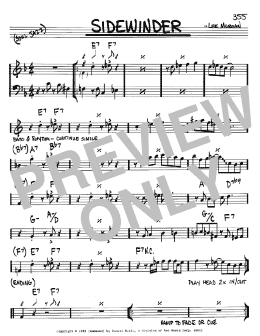 page one of Sidewinder (Real Book – Melody & Chords – Bb Instruments)