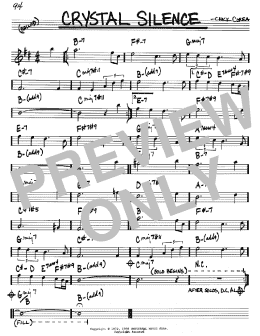 page one of Crystal Silence (Real Book – Melody & Chords – Bb Instruments)
