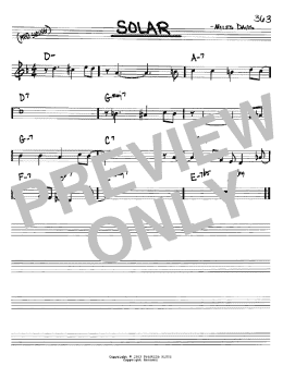 page one of Solar (Real Book – Melody & Chords – Bb Instruments)