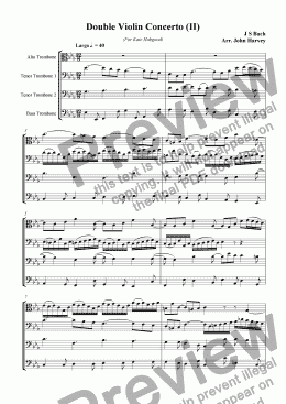 page one of Double Concerto - Slow Movement (4 trombones)