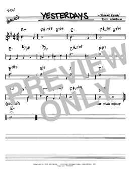 page one of Yesterdays (Real Book – Melody & Chords – Bb Instruments)