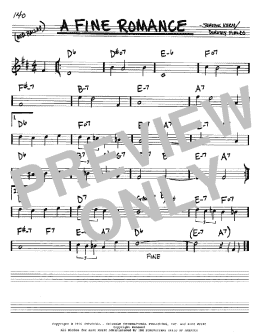 page one of A Fine Romance (Real Book – Melody & Chords – Bb Instruments)