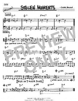 page one of Stolen Moments (Real Book – Melody & Chords – Bb Instruments)