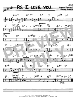 page one of P.S. I Love You (Real Book – Melody & Chords – Bb Instruments)